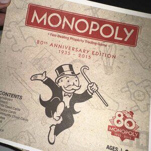 Monopoly 80th Anniversary Edition Board Game (1935–2015) – Collector’s Retro Set